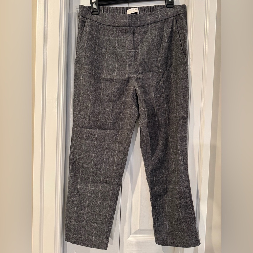 Aritzia Babaton Cohen Pant Wool Cashmere Blend Size 12 / H.Char Windownpane